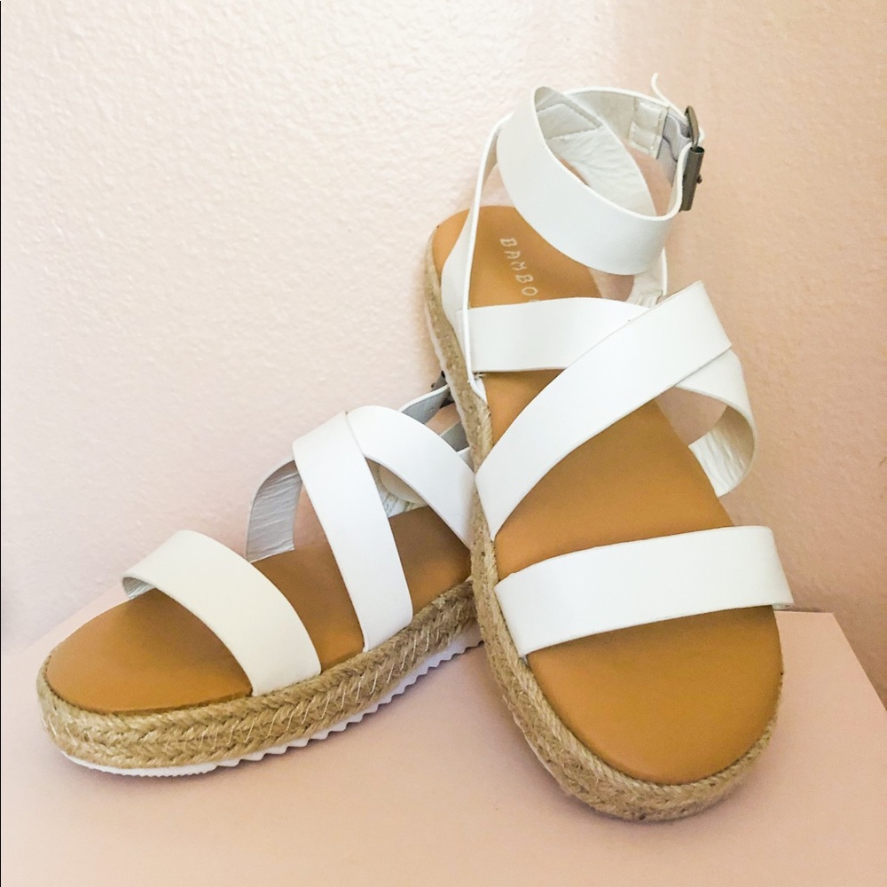 Platform sandals.